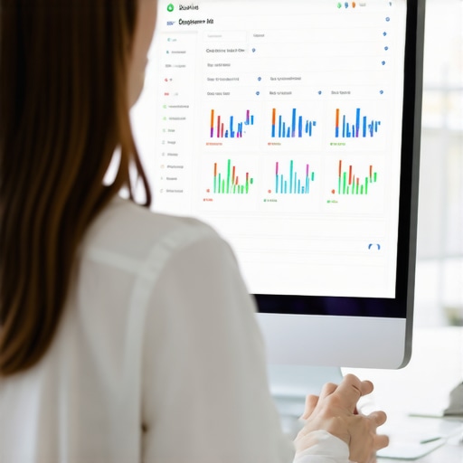 A digital marketing expert reviewing a Houston business's Google My Business profile on a laptop.