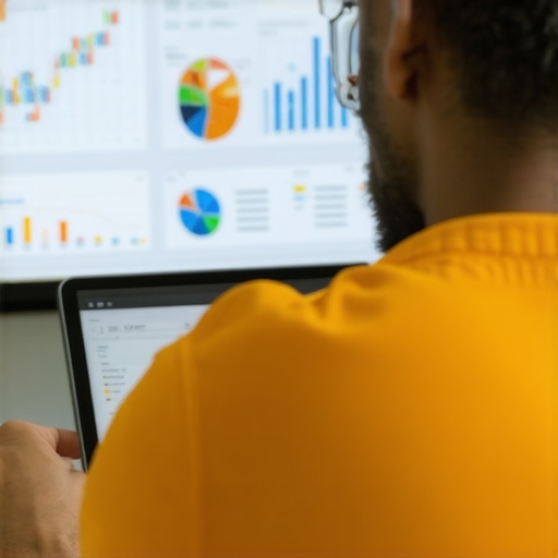 Business owner analyzing SEO data on laptop