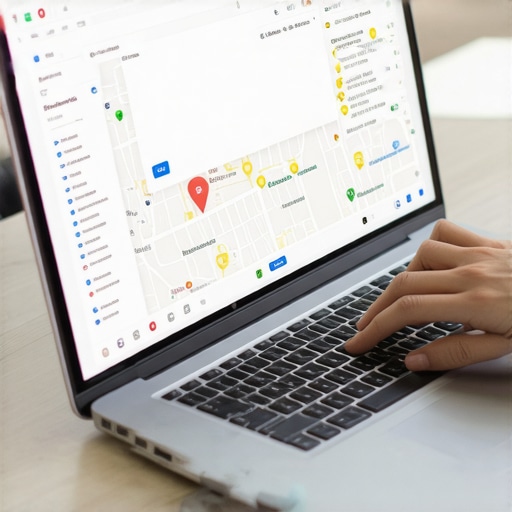 Person working on local SEO and Google Maps optimization on laptop