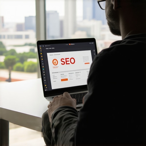 Person working with SEO tools on Houston local marketing