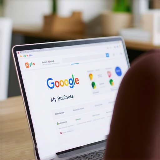 Business owner setting up security features on Google My Business in Houston