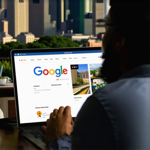 Business consultant working on Google My Business optimization for Houston local SEO.